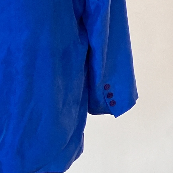 Sellecas Silk Royal blue 100% silk blazer - Picture 3 of 11